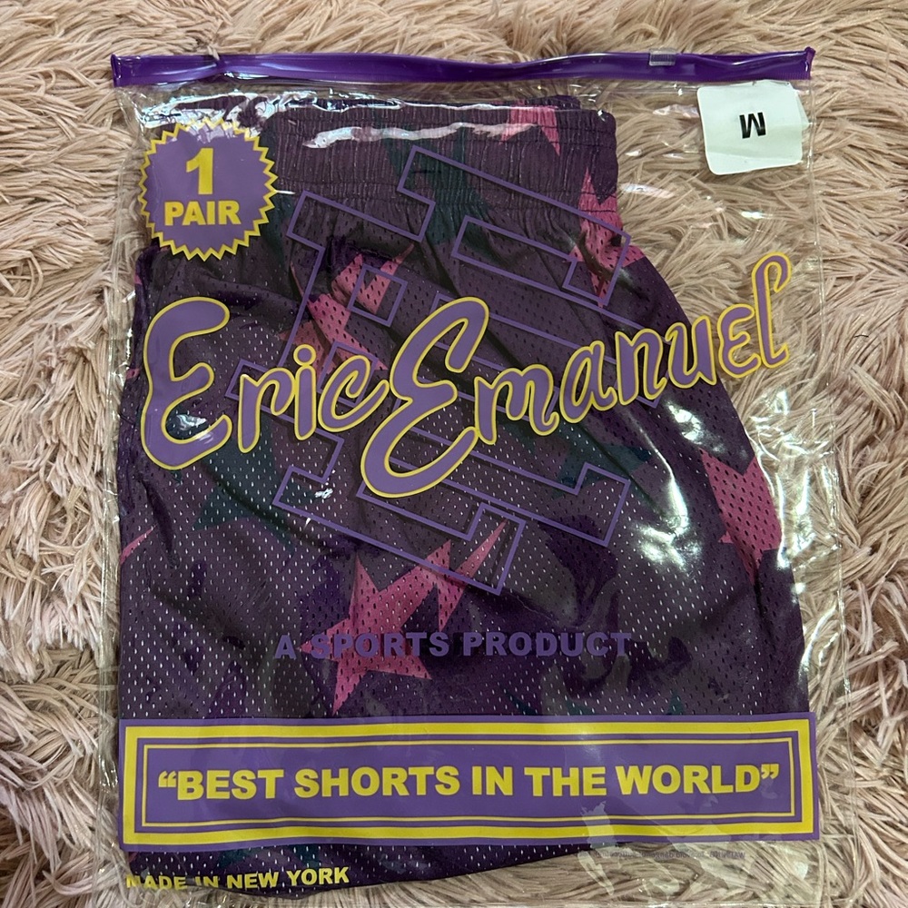 Eric Emanuel Purple and Pink Athletic Shorts